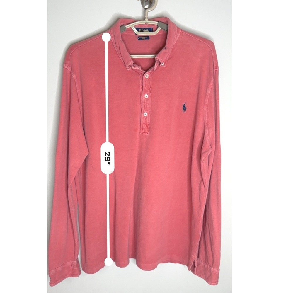Polo Ralph Lauren Featherweight Long Sleeve Polo Coral Coastal Old MoneyXL - Picture 4 of 8